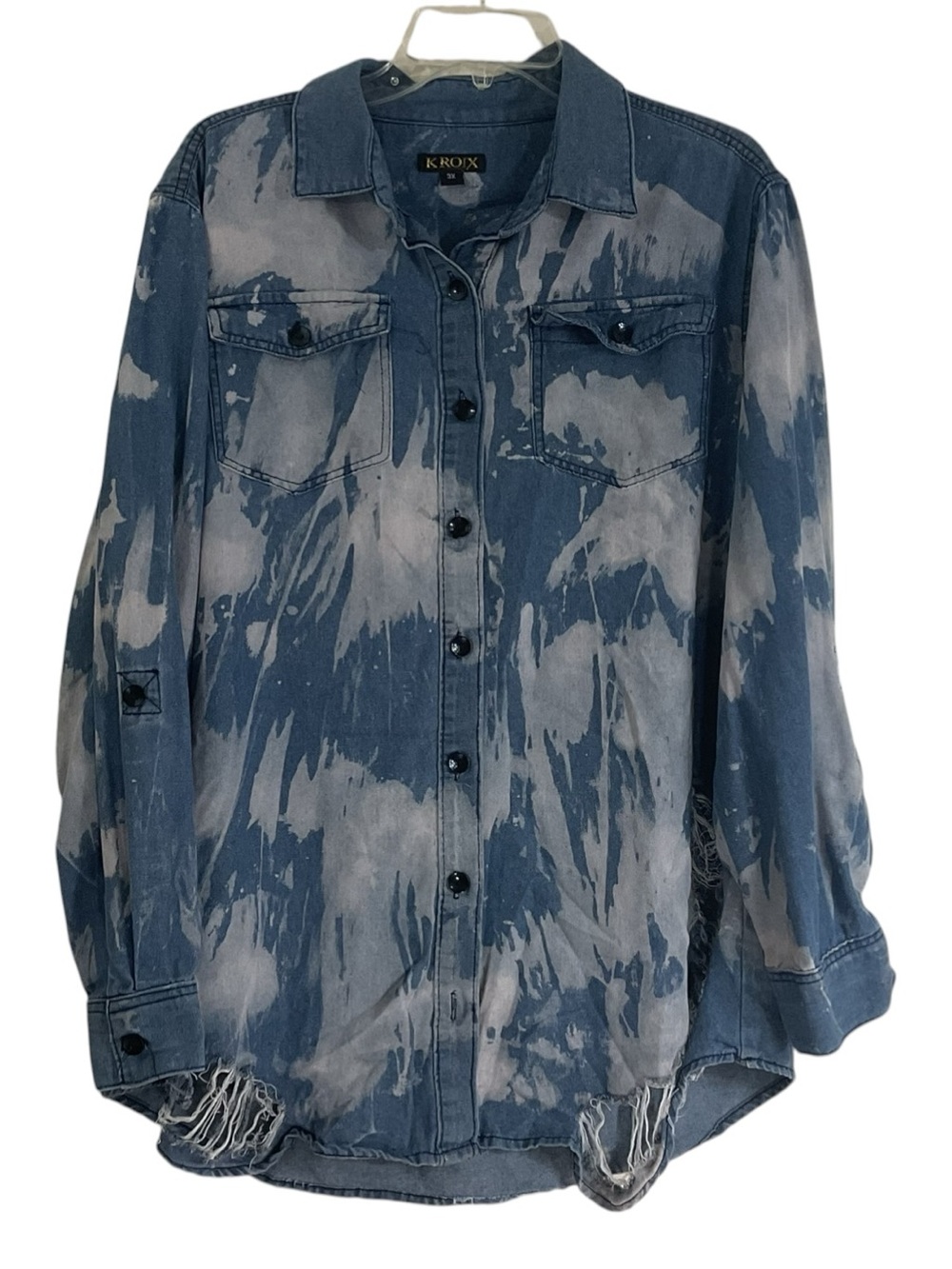 Men's Blue Tie-Dye Denim Shirt